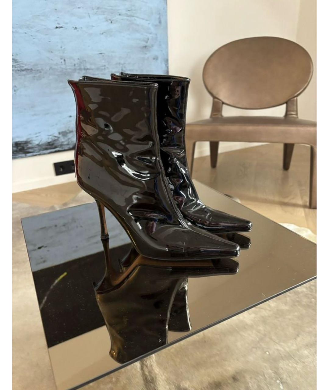 JIMMY CHOO Черные ботинки из лакированной кожи, фото 5