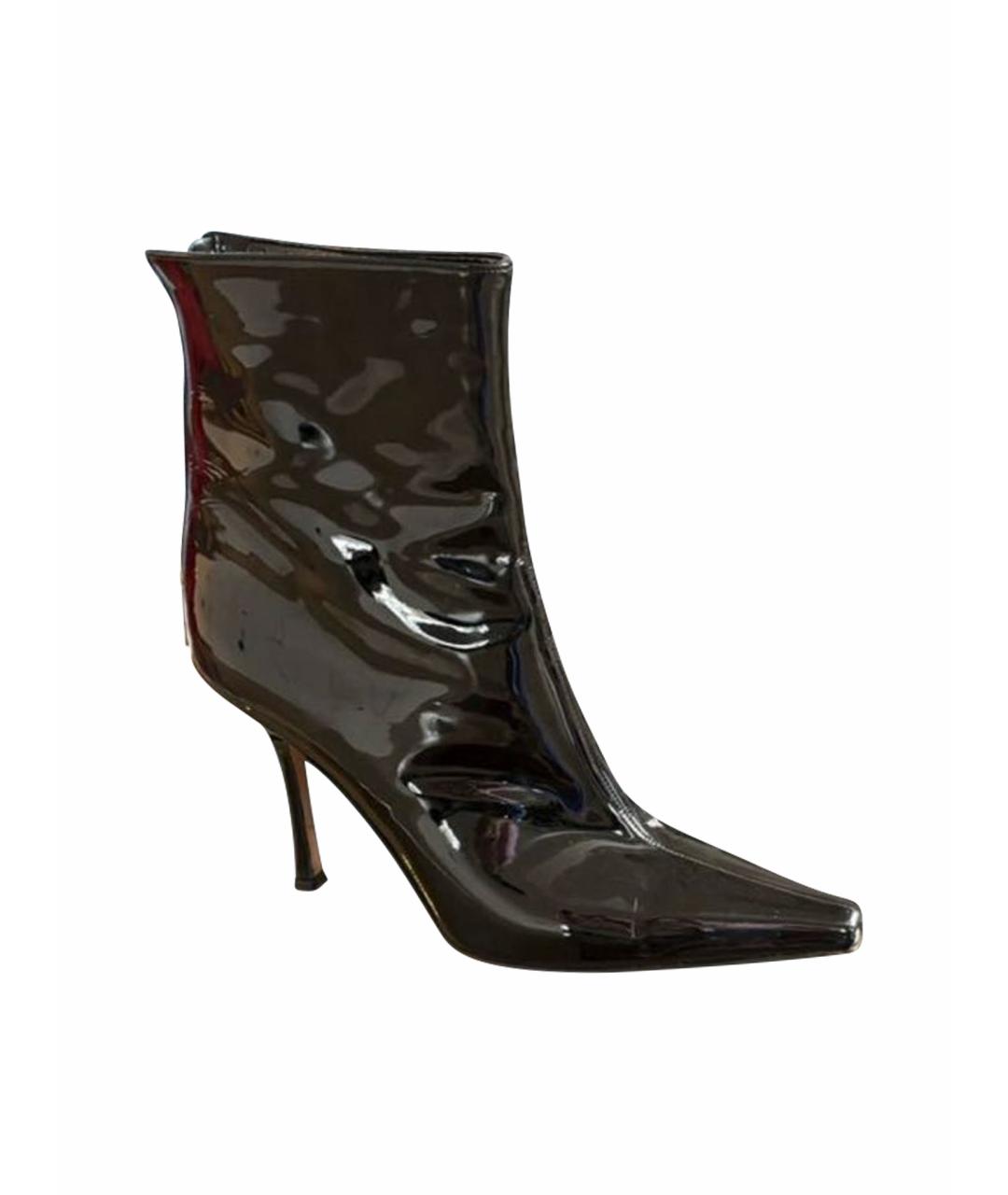JIMMY CHOO Черные ботинки из лакированной кожи, фото 1