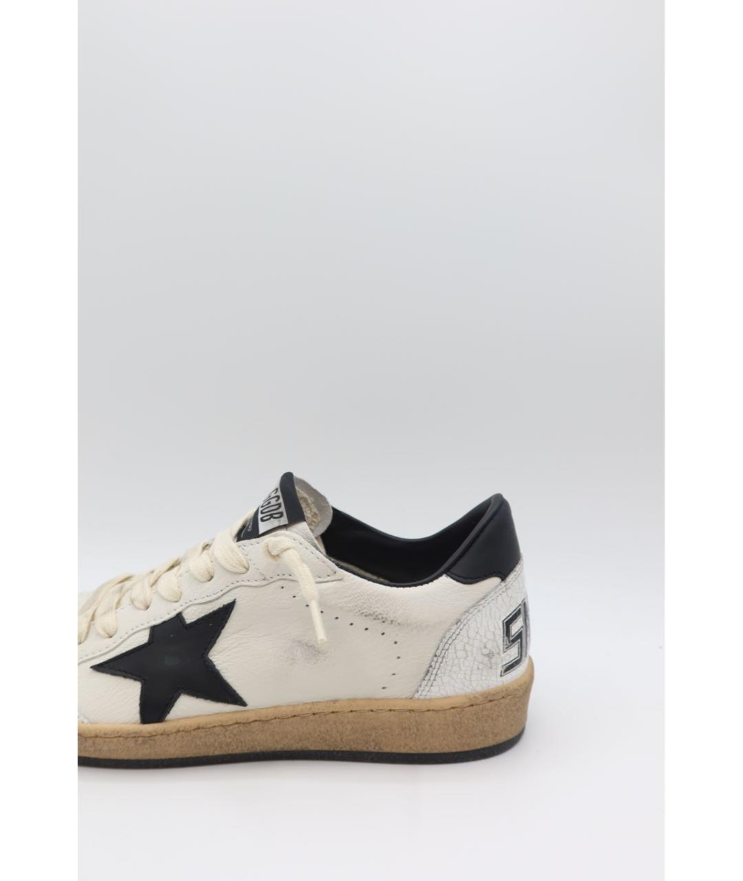 GOLDEN GOOSE Белые кожаные низкие кроссовки / кеды, фото 3
