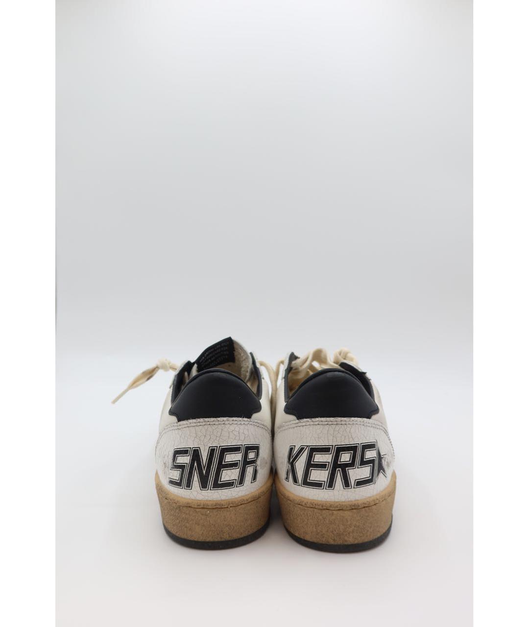GOLDEN GOOSE Белые кожаные низкие кроссовки / кеды, фото 6