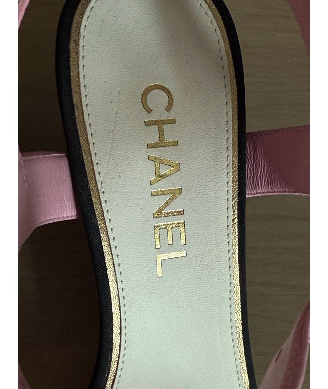 CHANEL Черные кожаные босоножки, фото 8