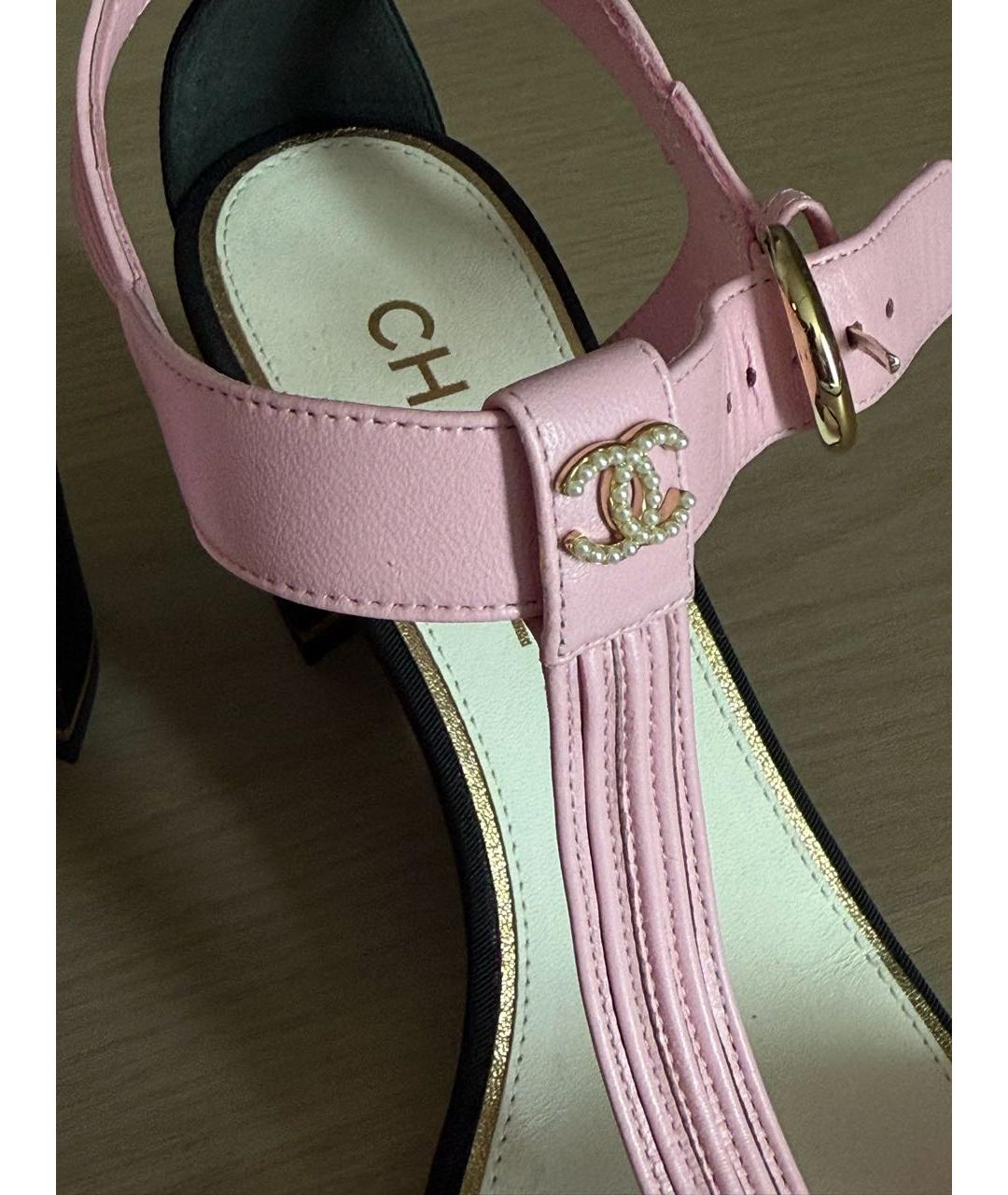 CHANEL Черные кожаные босоножки, фото 7