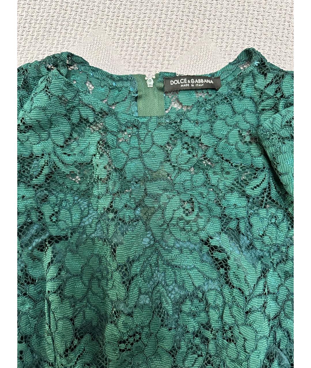 DOLCE&GABBANA Зеленое шелковое вечернее платье, фото 3