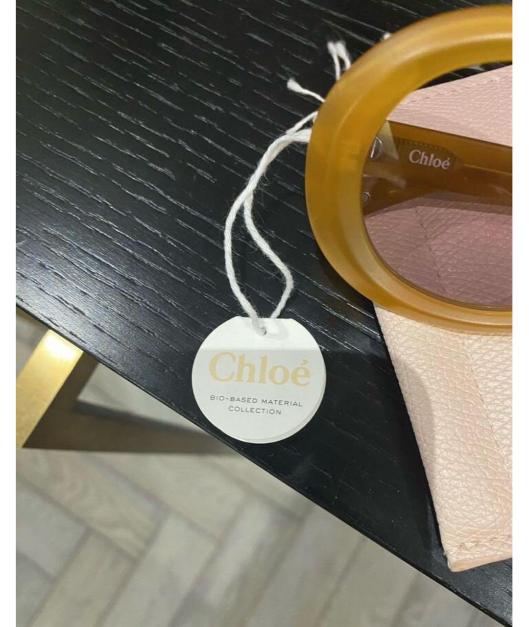 CHLOE Горчичные пластиковые солнцезащитные очки, фото 3