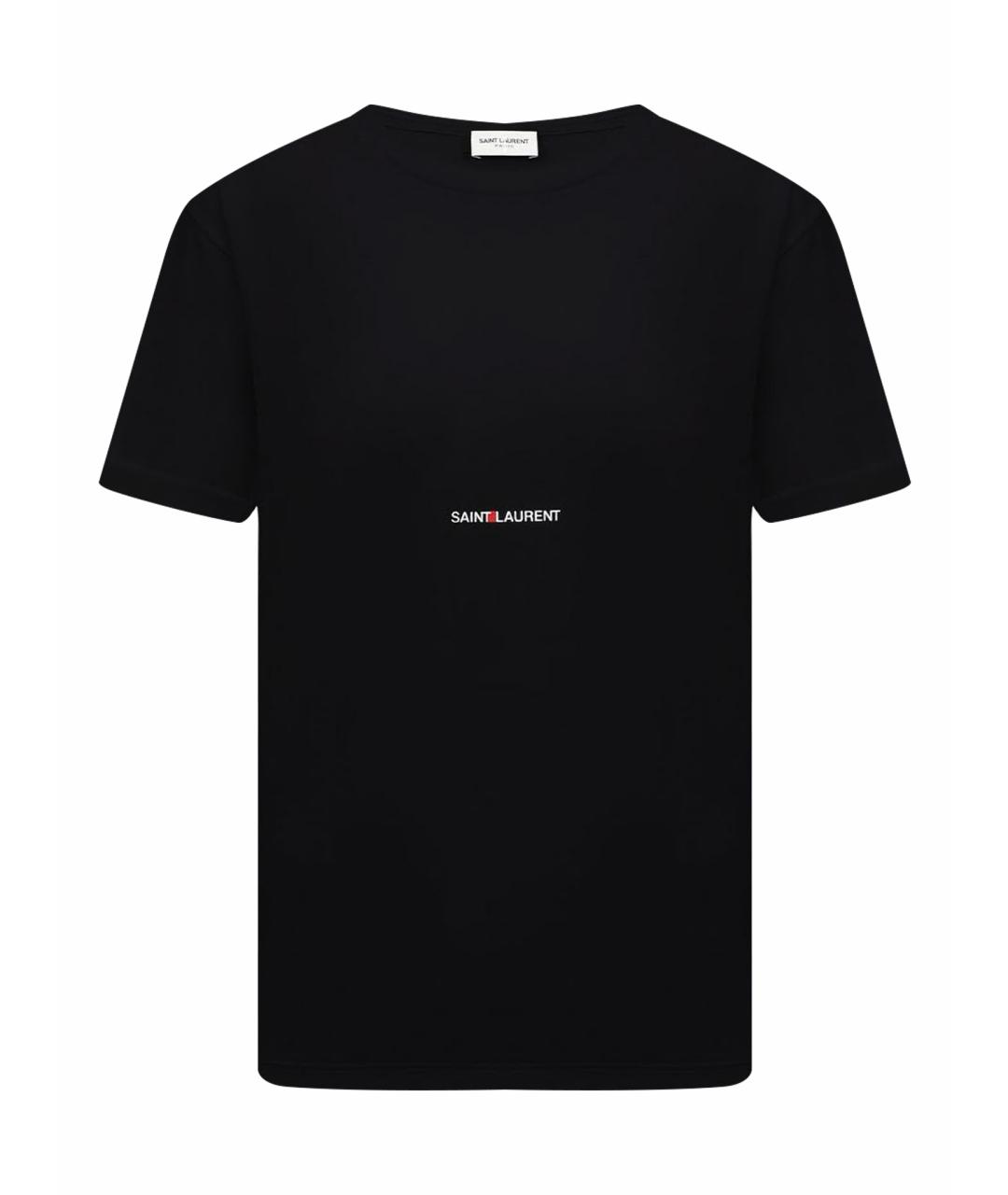 SAINT LAURENT Черная хлопковая футболка, фото 1