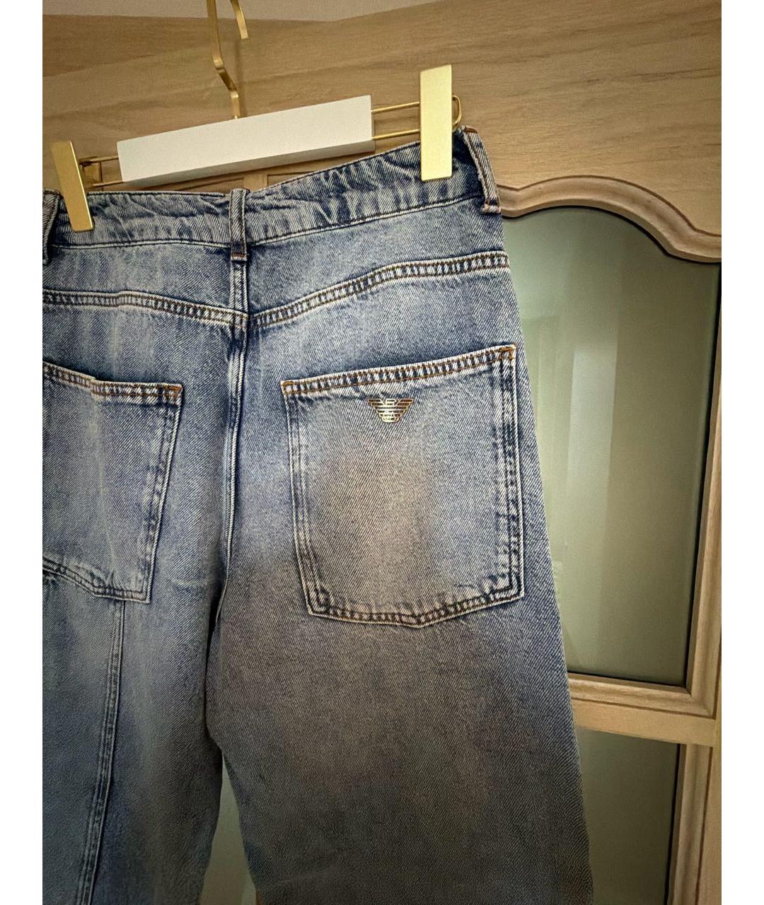EMPORIO ARMANI Синие хлопковые детские джинсы, фото 4