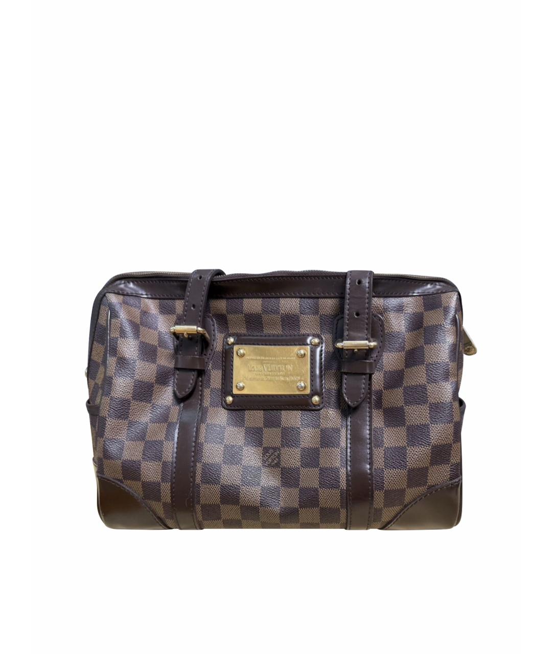 LOUIS VUITTON Коричневая кожаная сумка с короткими ручками, фото 1