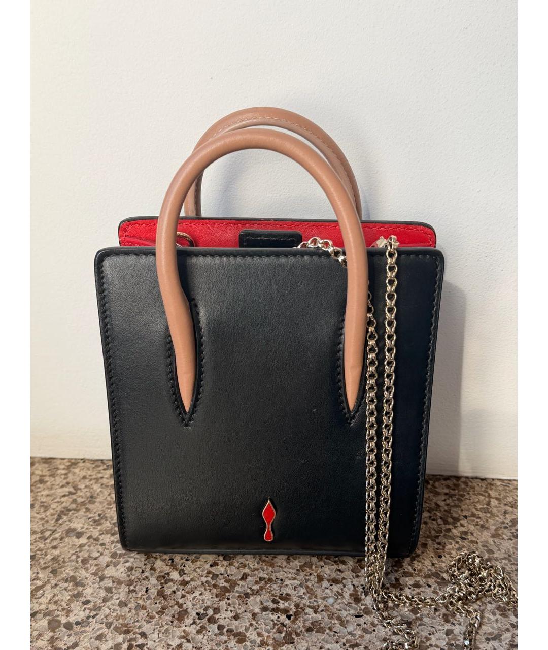 CHRISTIAN LOUBOUTIN Черная кожаная сумка через плечо, фото 3