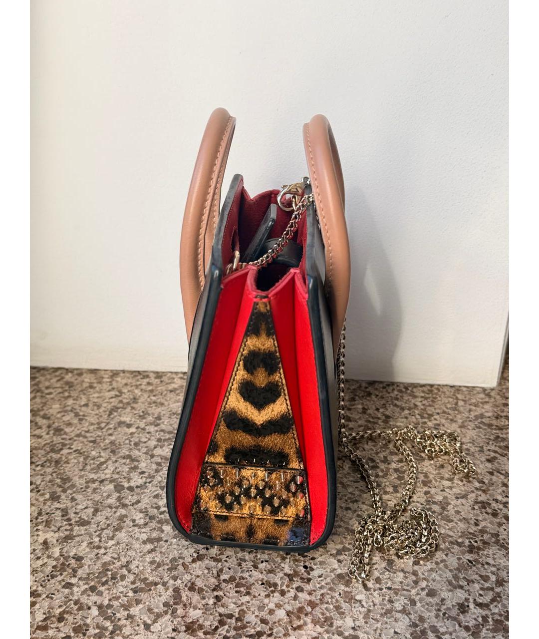 CHRISTIAN LOUBOUTIN Черная кожаная сумка через плечо, фото 2
