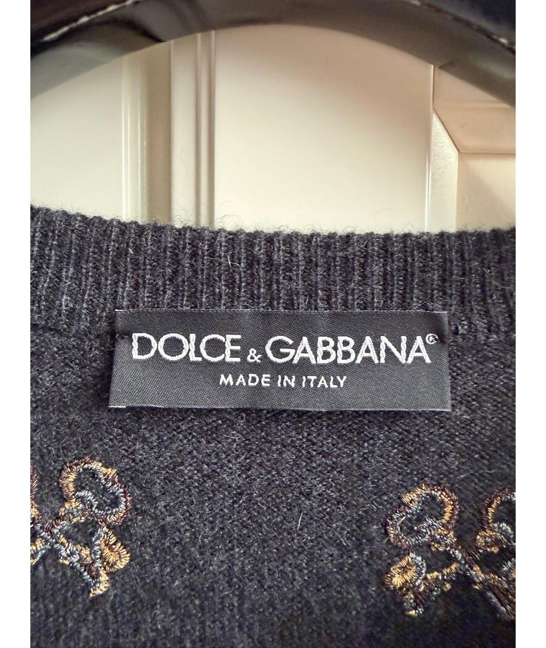 DOLCE&GABBANA Антрацитовый кашемировый джемпер / свитер, фото 3