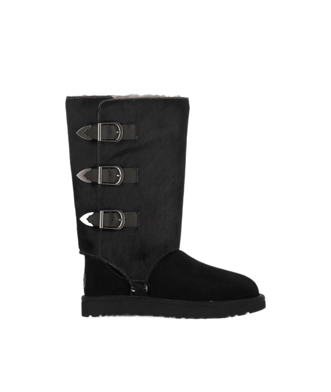 UGG Черные кожаные сапоги, фото 5
