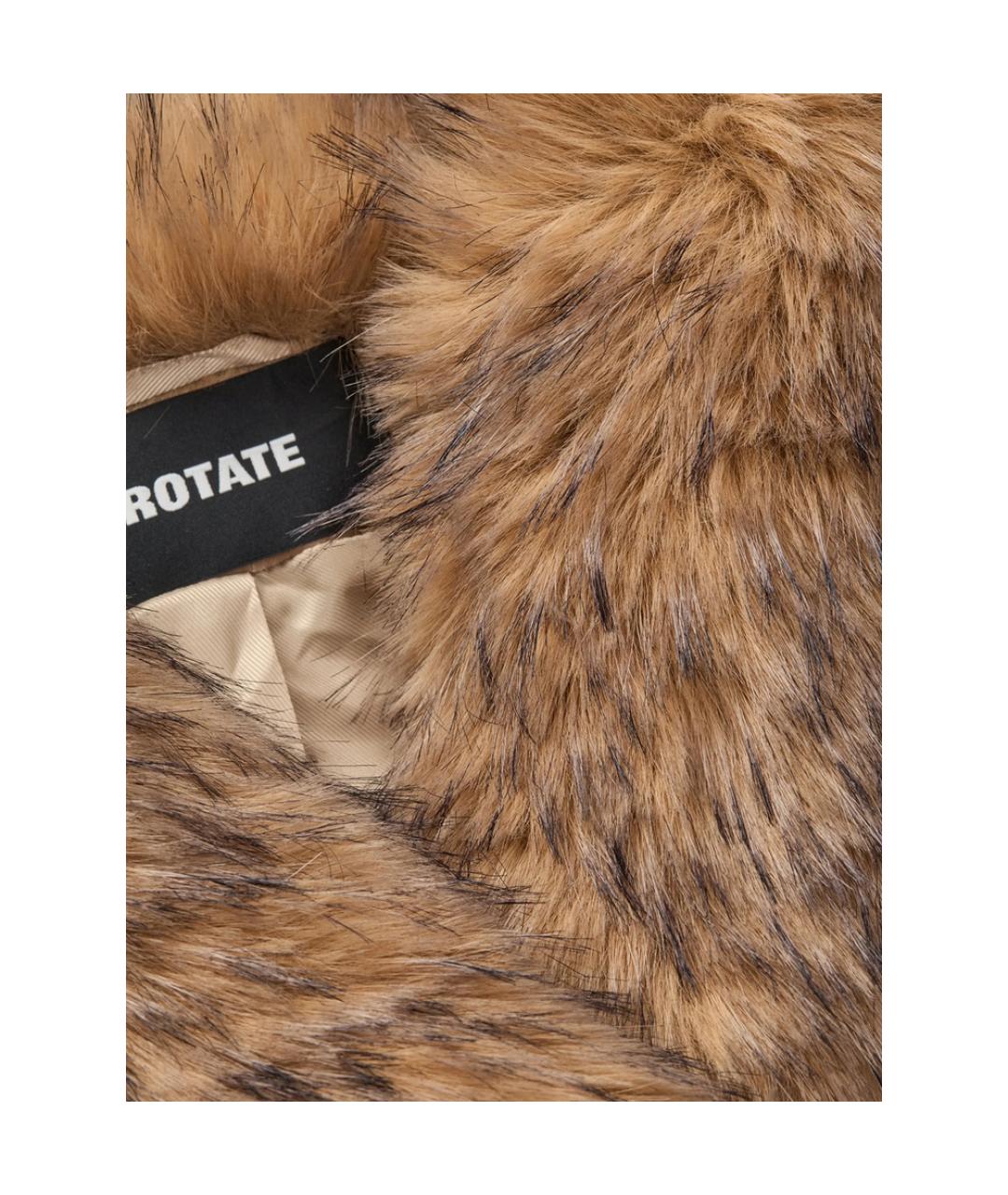 ROTATE Коричневая полиэстеровая шуба, фото 6