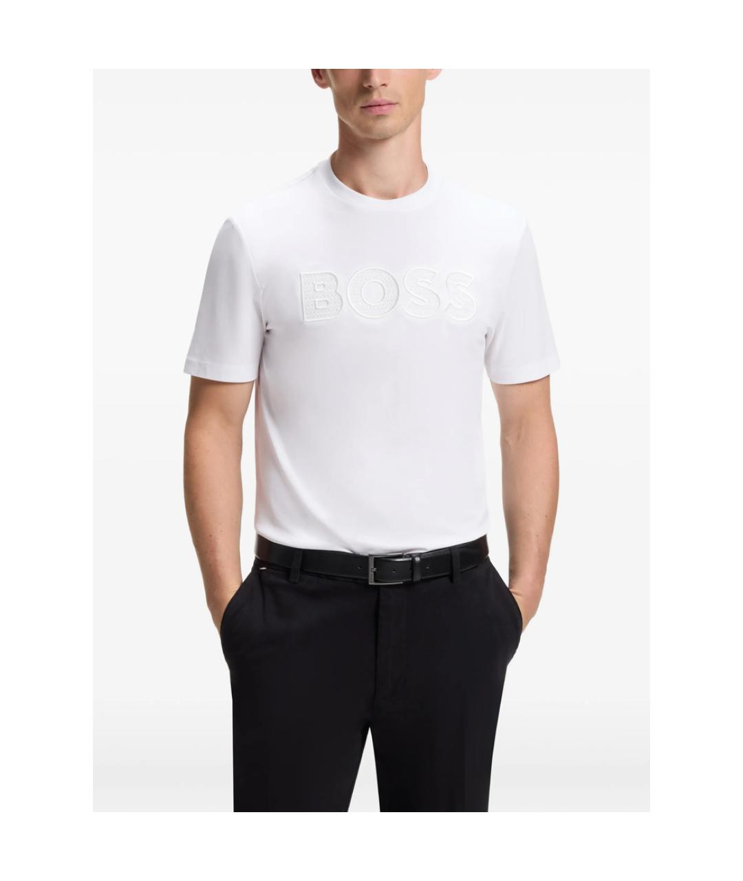 HUGO BOSS Белая хлопковая футболка, фото 3