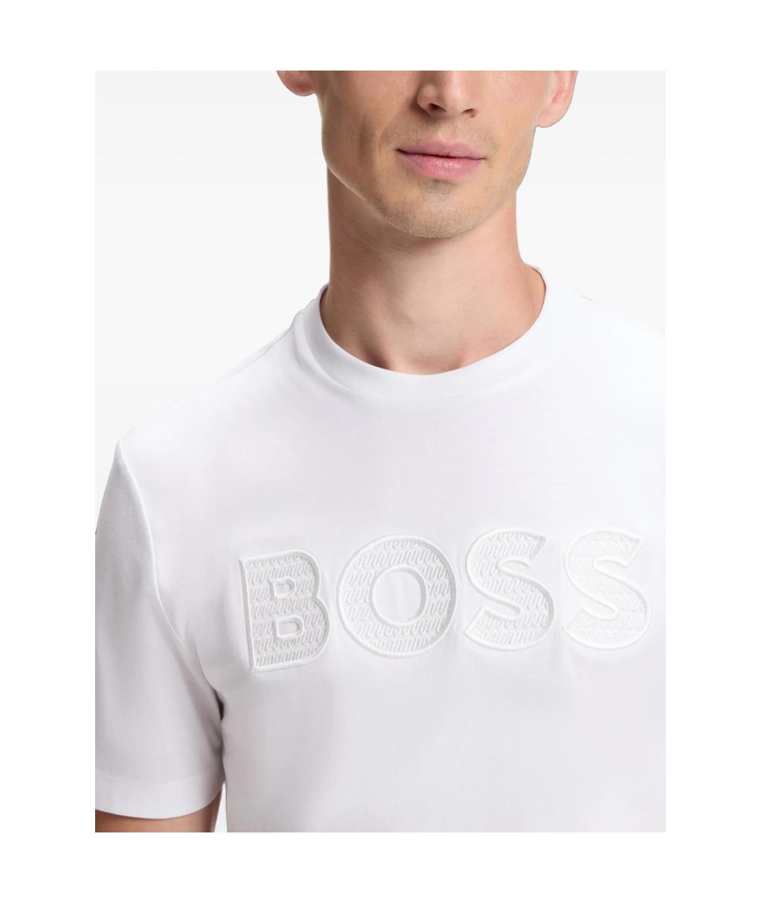 HUGO BOSS Белая хлопковая футболка, фото 2