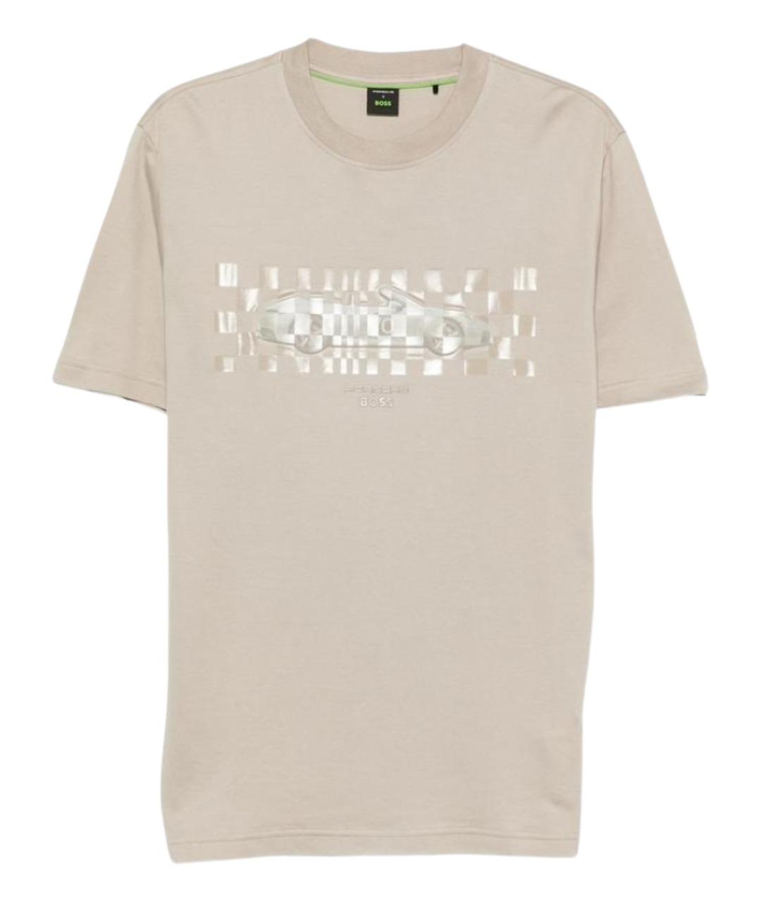 HUGO BOSS Бежевая хлопковая футболка, фото 1