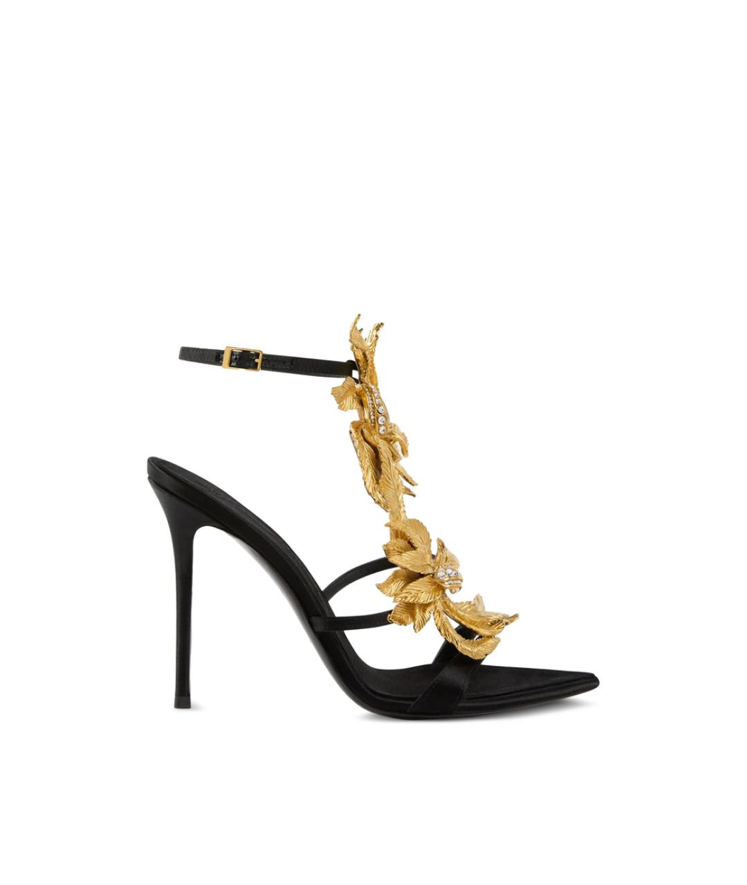 GIUSEPPE ZANOTTI DESIGN Черные кожаные босоножки, фото 1