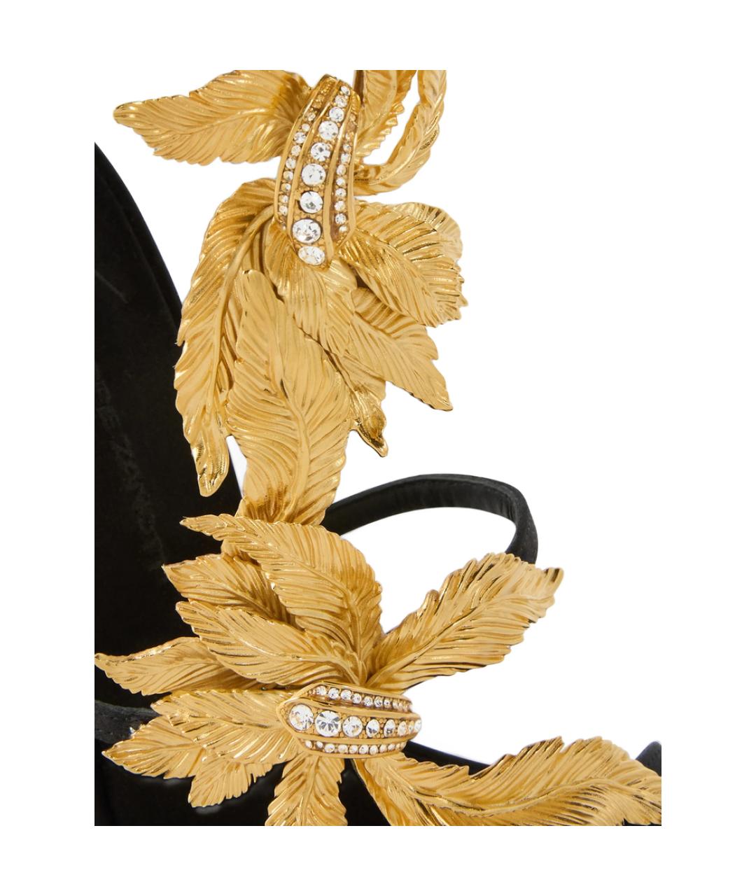 GIUSEPPE ZANOTTI DESIGN Черные кожаные босоножки, фото 5