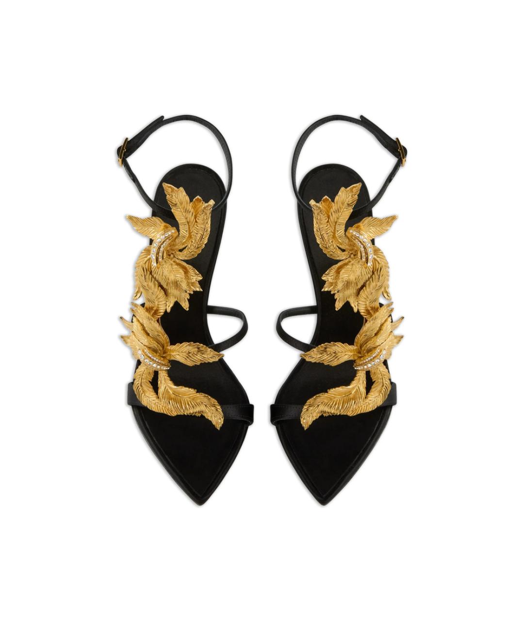 GIUSEPPE ZANOTTI DESIGN Черные кожаные босоножки, фото 3