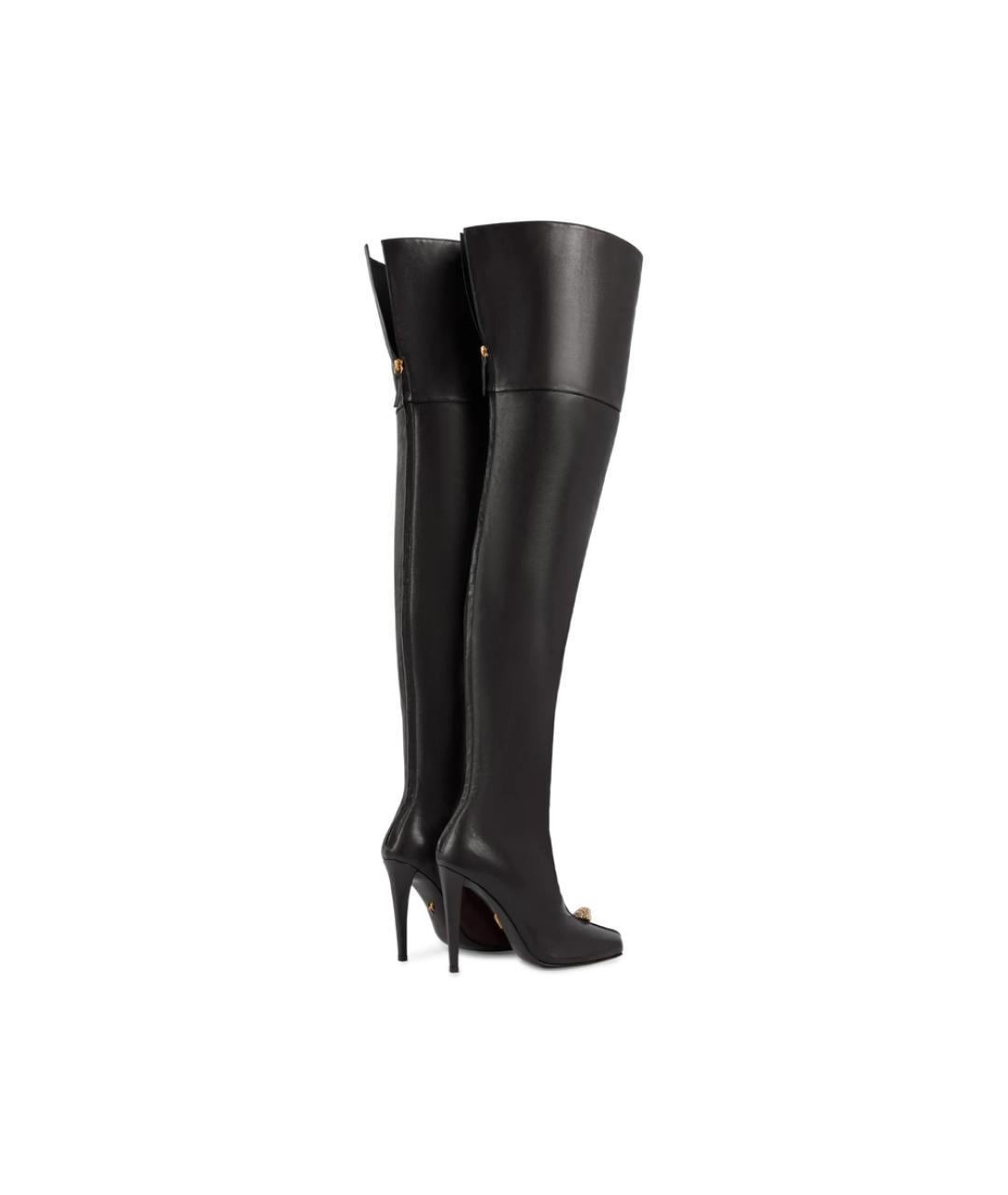 GIUSEPPE ZANOTTI DESIGN Черные кожаные ботфорты, фото 2