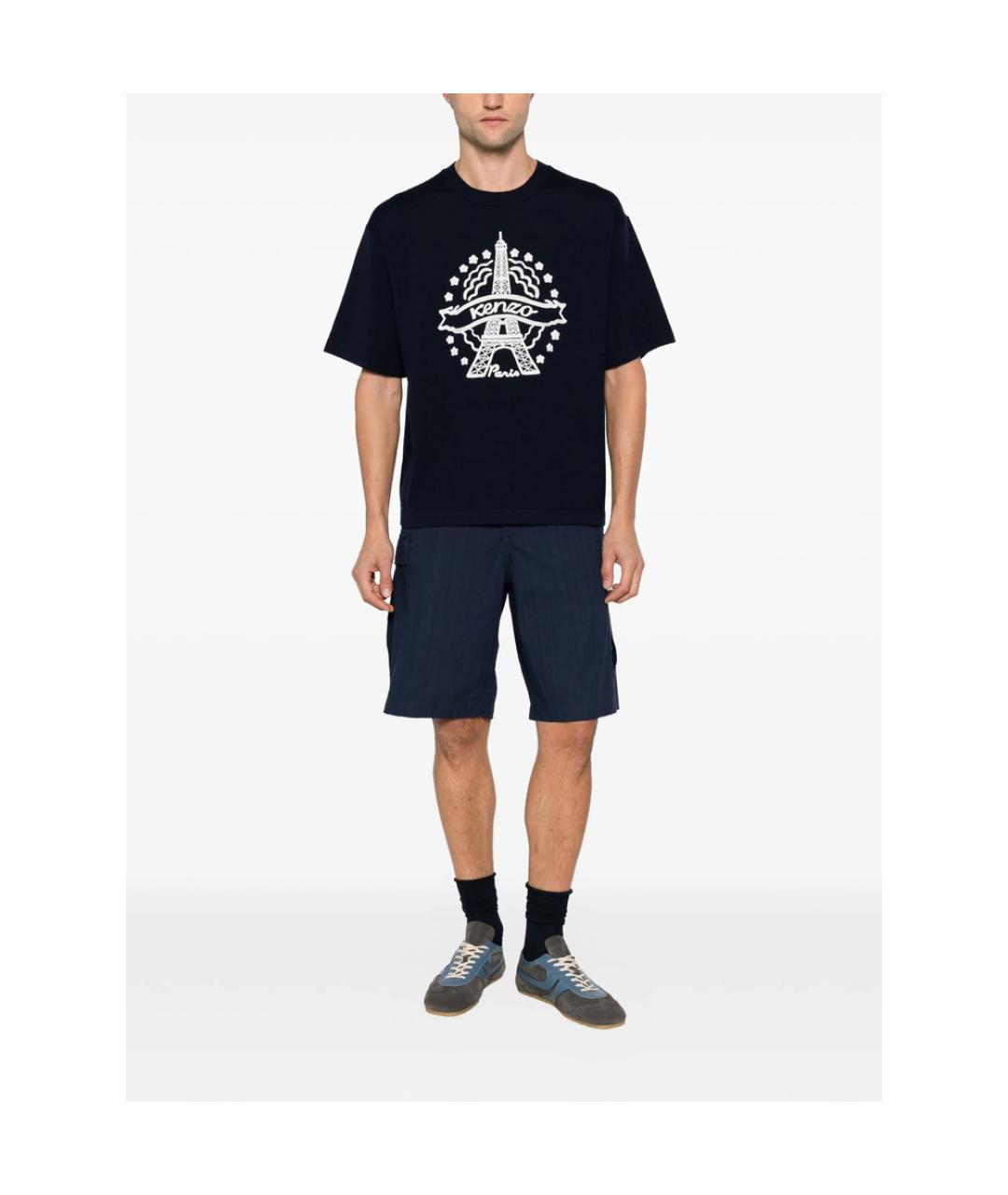 KENZO Синяя шерстяная футболка, фото 4