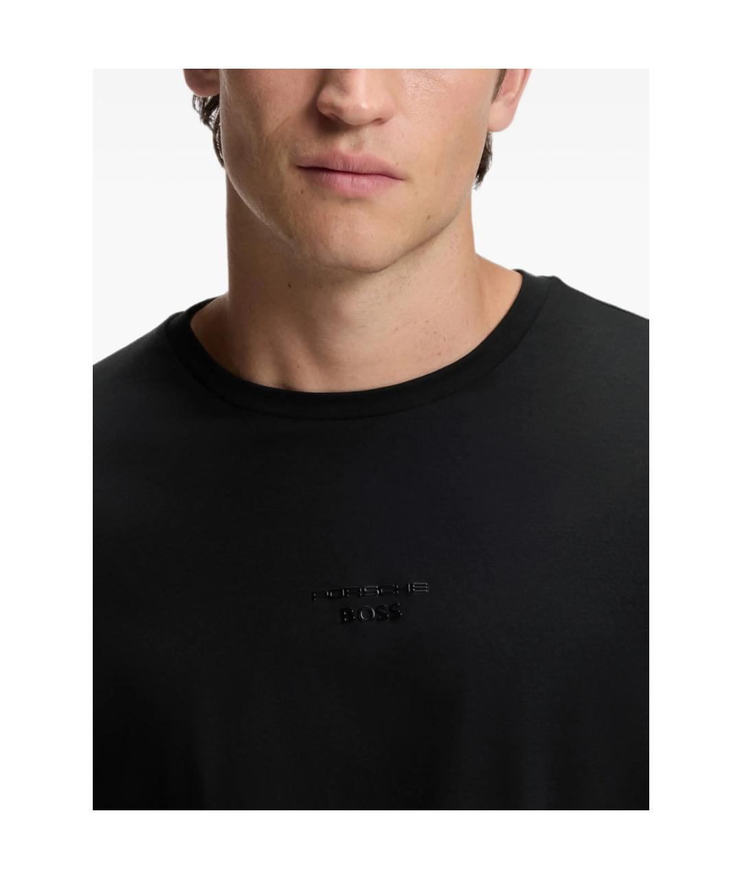 HUGO BOSS Черная хлопковая футболка, фото 4