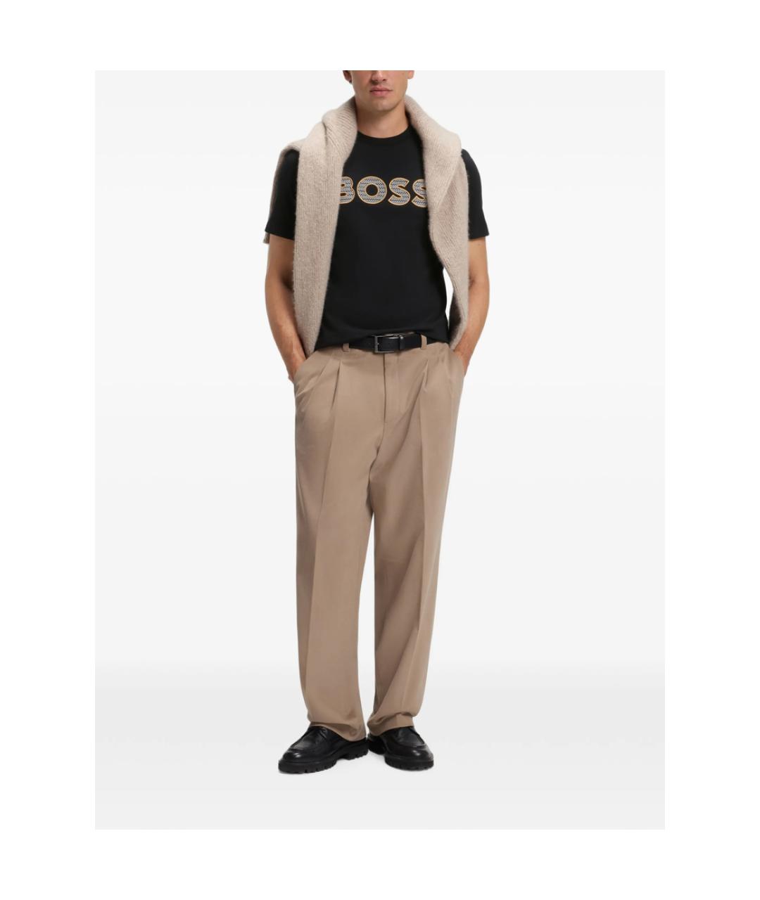 HUGO BOSS Черная хлопковая футболка, фото 5