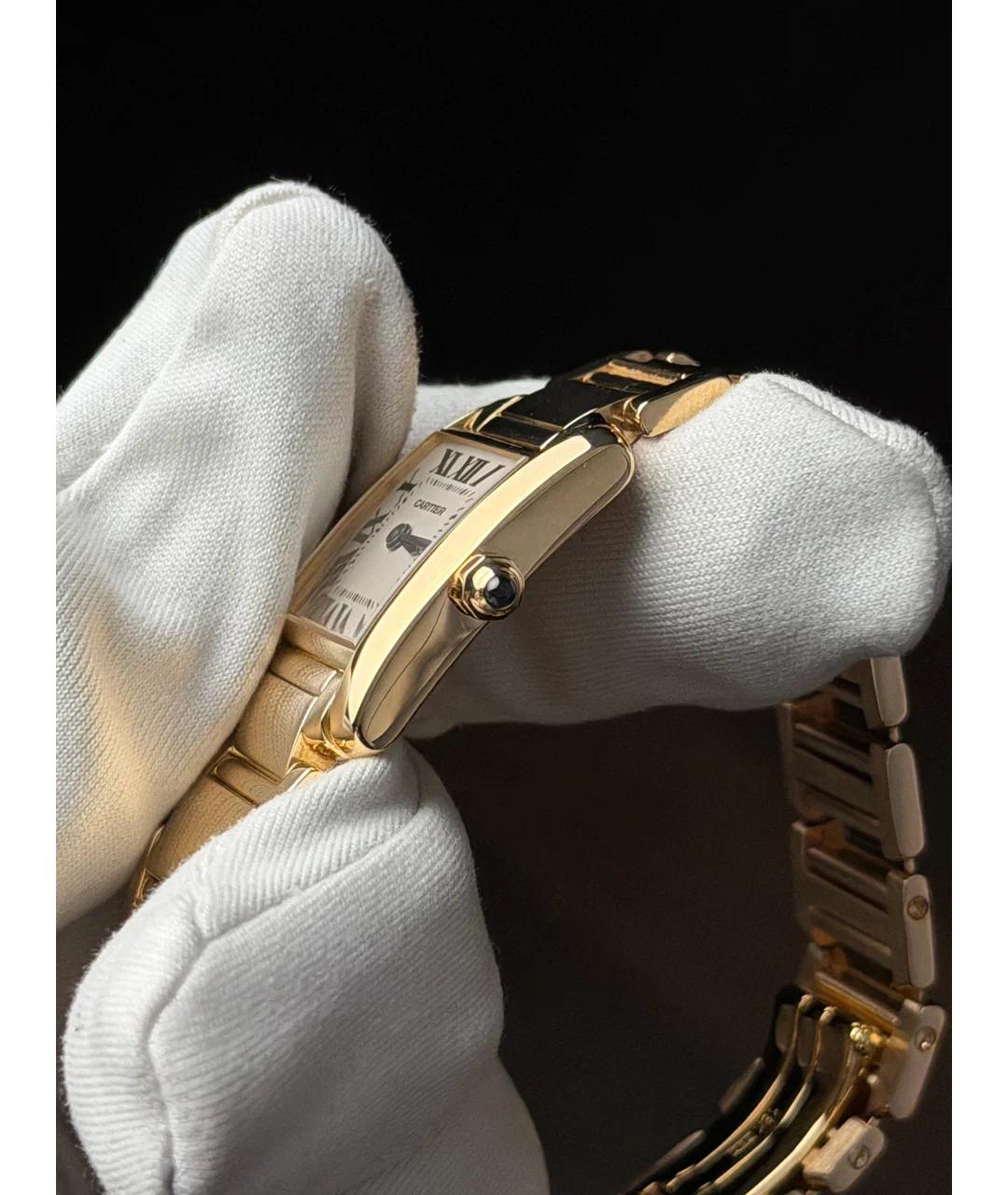 CARTIER Белые часы из желтого золота, фото 4