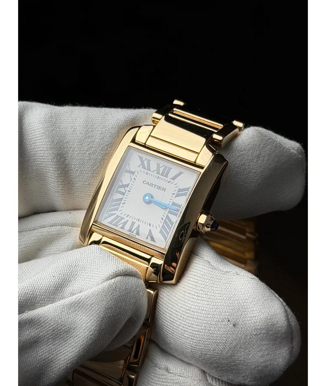 CARTIER Белые часы из желтого золота, фото 3