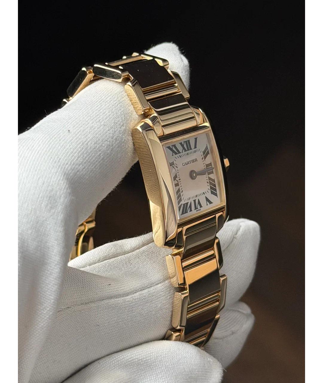 CARTIER Белые часы из желтого золота, фото 5