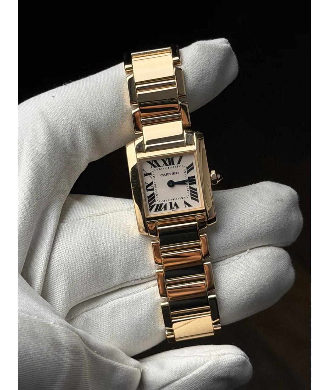 CARTIER Белые часы из желтого золота, фото 2