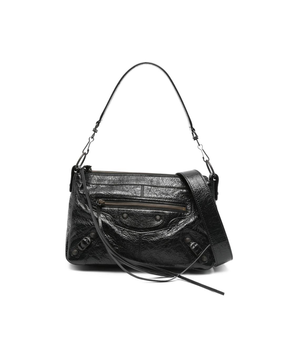 BALENCIAGA Черная кожаная сумка на плечо, фото 6