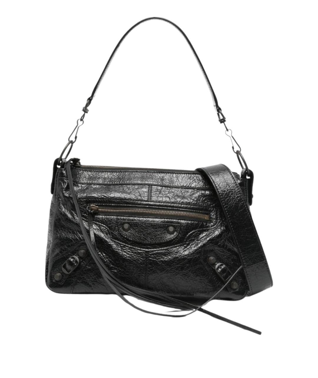 BALENCIAGA Черная кожаная сумка на плечо, фото 1