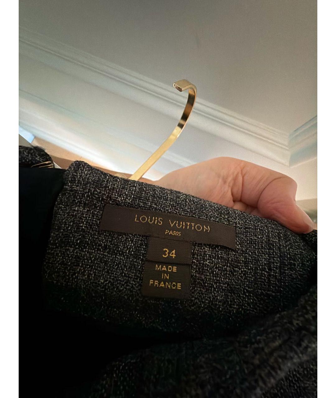 LOUIS VUITTON Серая вискозная юбка миди, фото 4