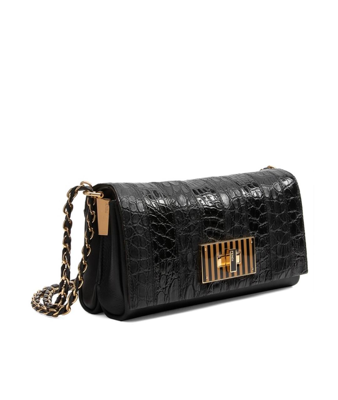 FENDI Черная кожаная сумка через плечо, фото 2