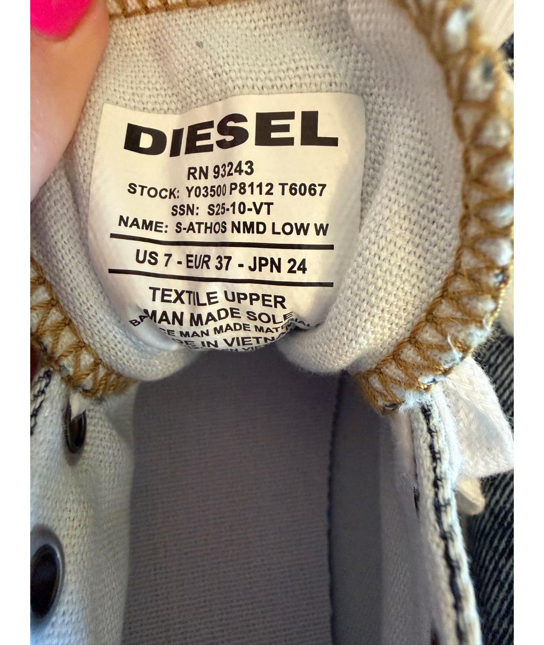 DIESEL Синие текстильные кеды, фото 5