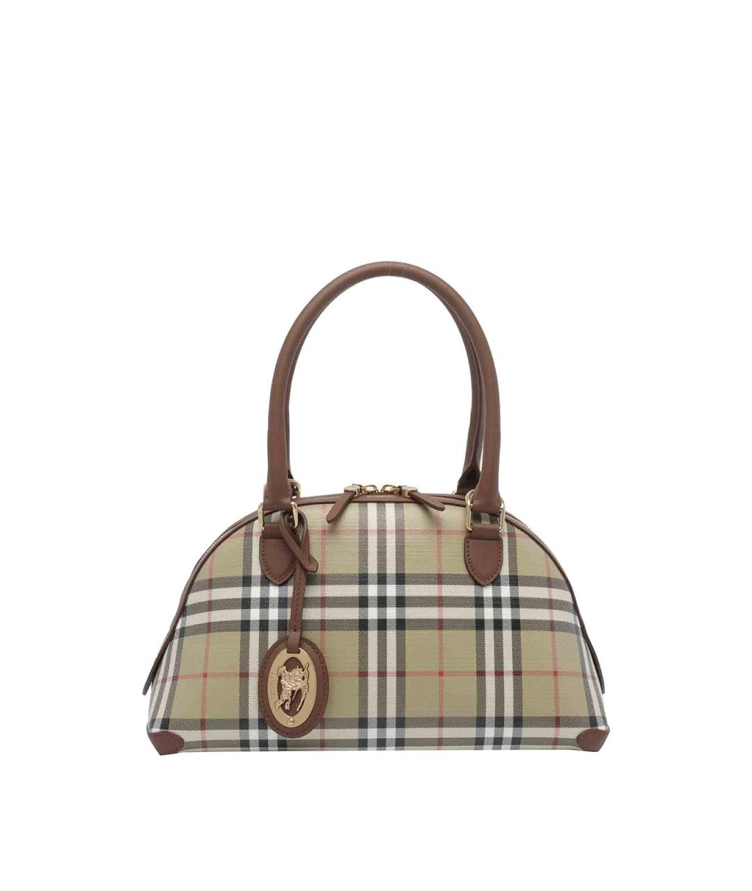 BURBERRY Бежевая сумка тоут из канвы, фото 5