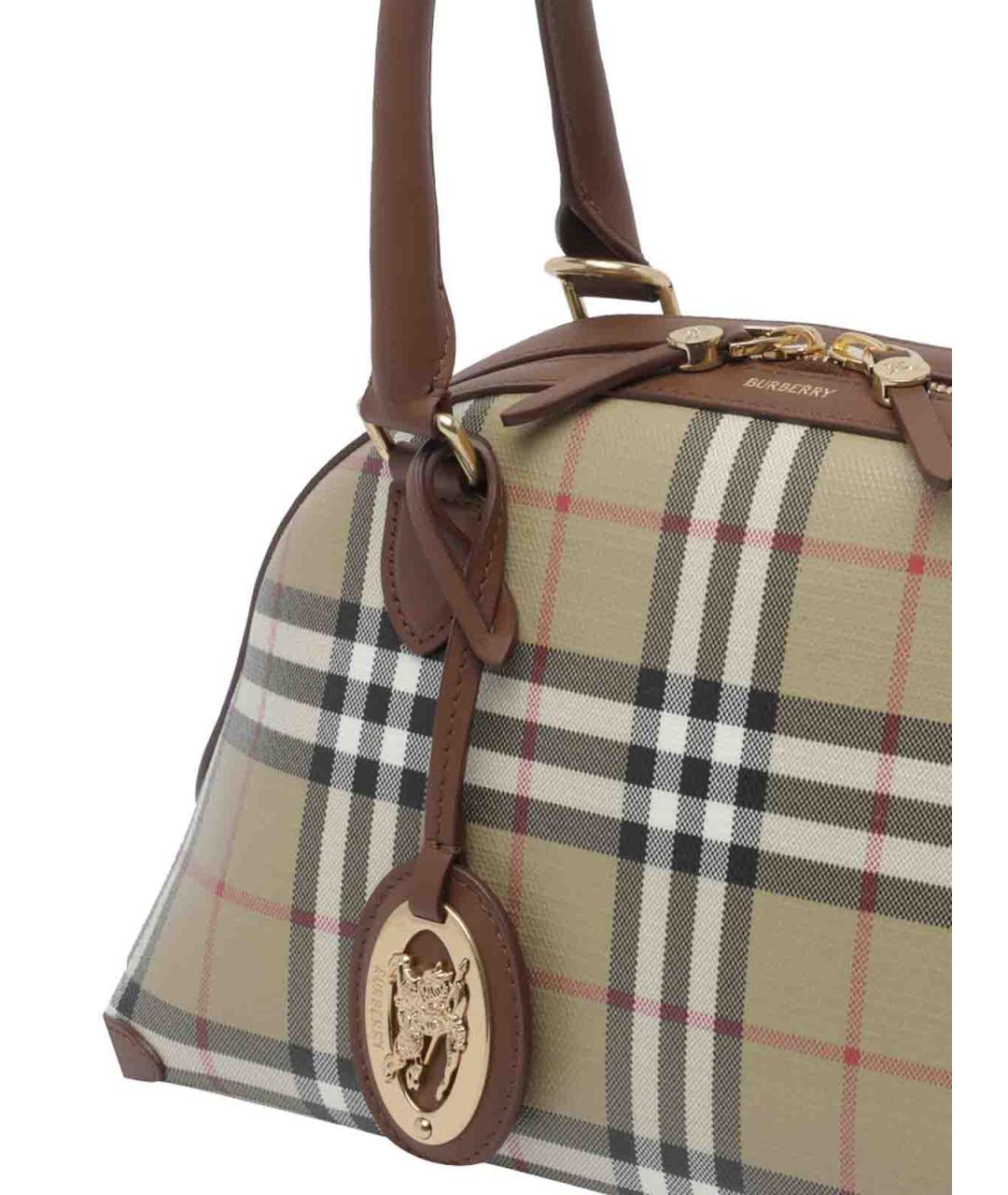 BURBERRY Бежевая сумка тоут из канвы, фото 4