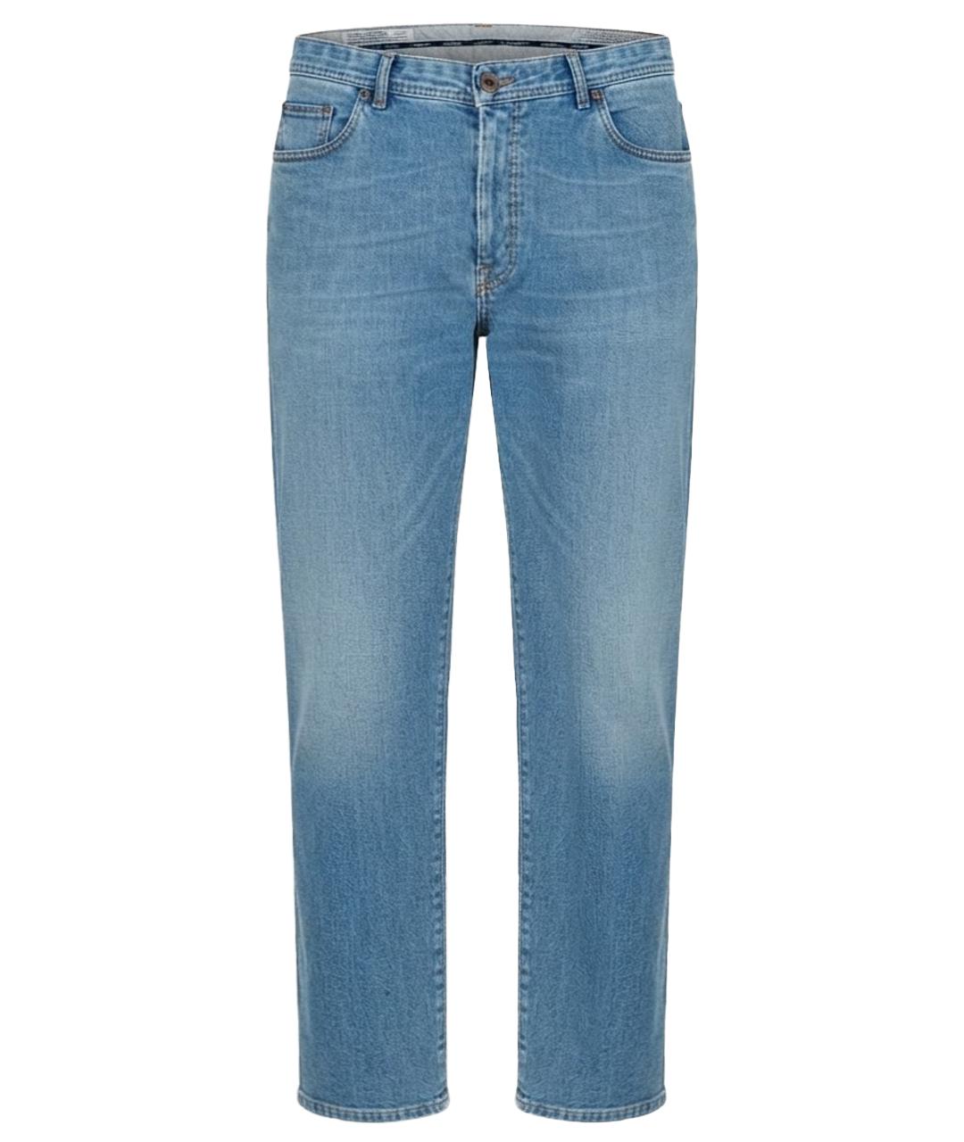 BRIONI Голубые хлопковые прямые джинсы, фото 1