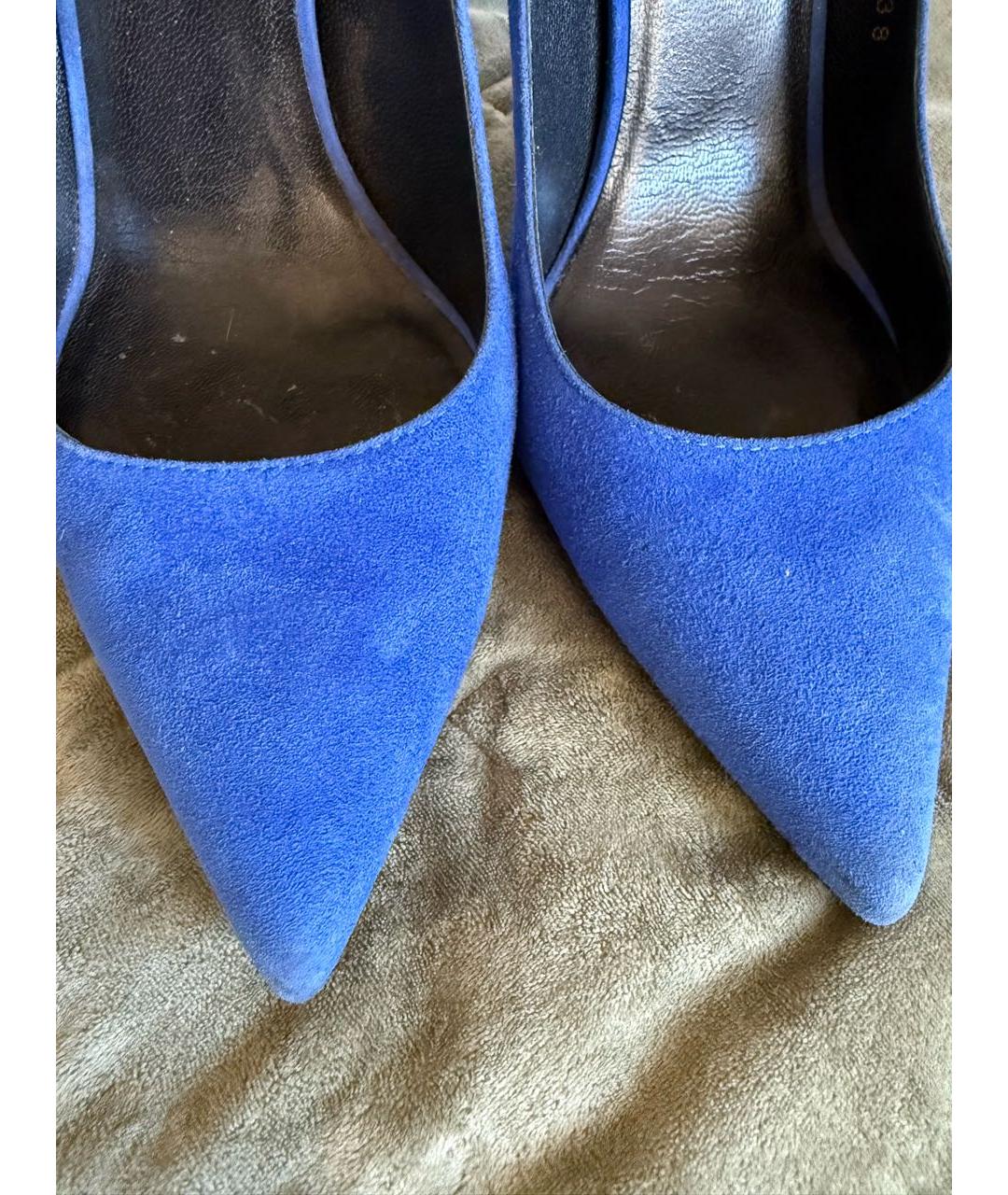 SAINT LAURENT Синие замшевые туфли, фото 3