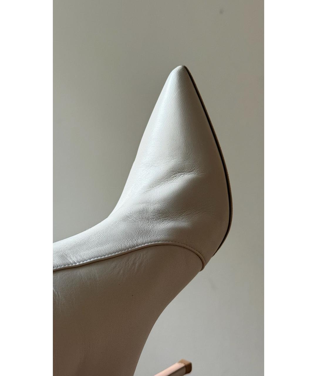 GIANVITO ROSSI Белые кожаные сапоги, фото 3