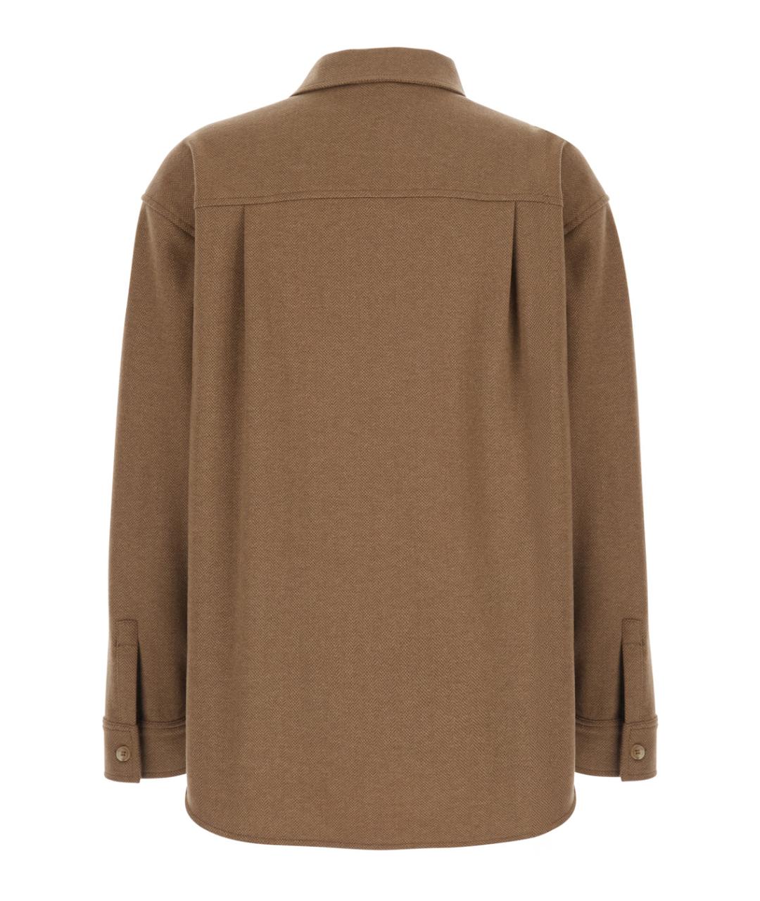 MAX MARA Коричневая шерстяная рубашка, фото 2