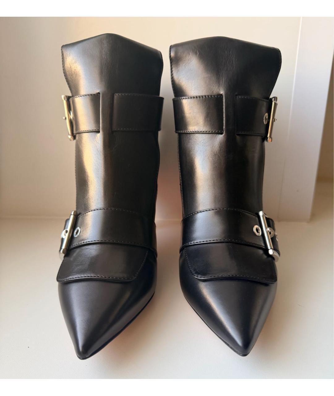 ALEXANDER MCQUEEN Черные кожаные ботильоны, фото 2