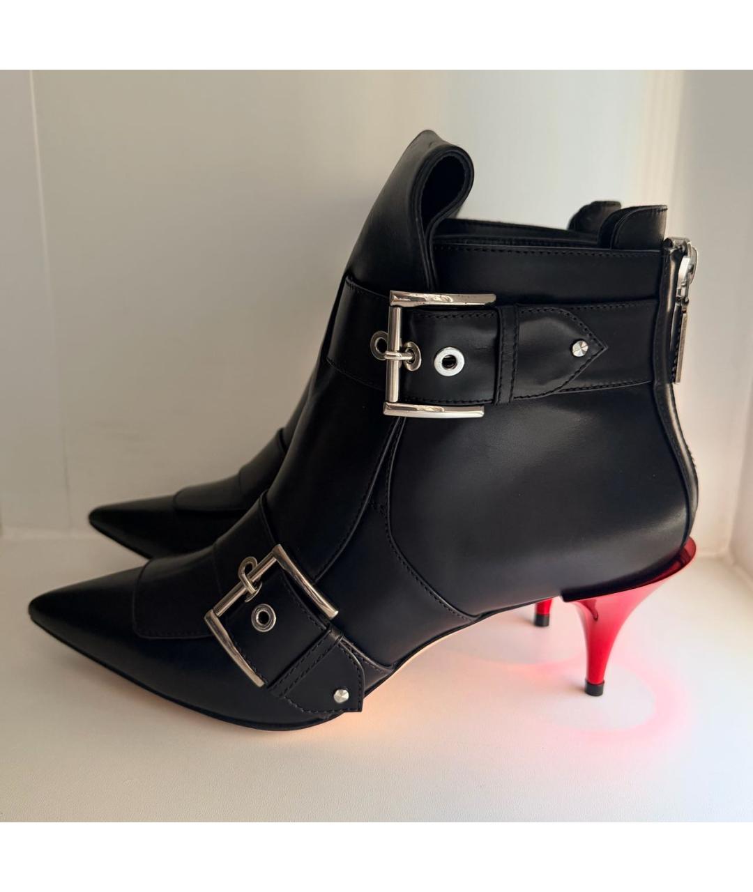 ALEXANDER MCQUEEN Черные кожаные ботильоны, фото 9