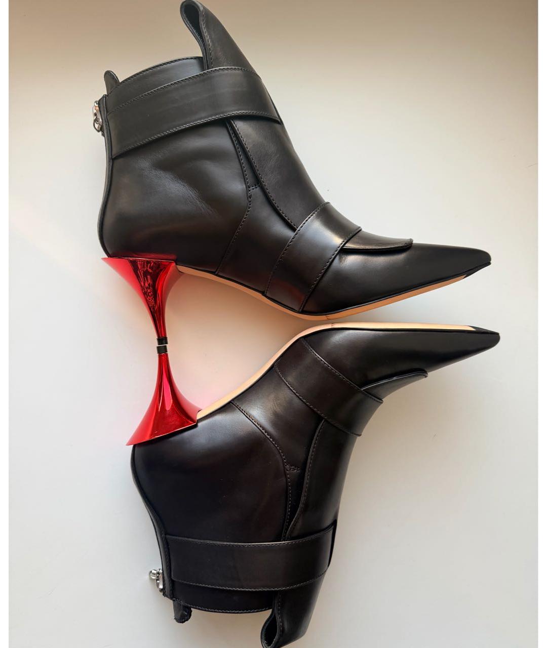 ALEXANDER MCQUEEN Черные кожаные ботильоны, фото 7