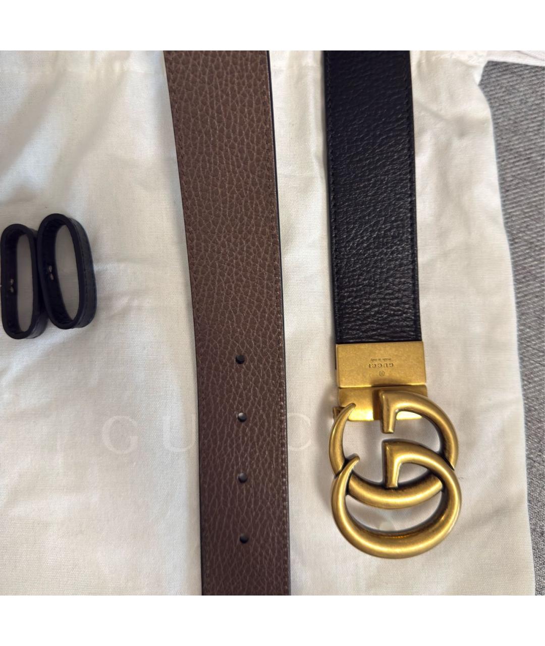 GUCCI Черный кожаный ремень, фото 4
