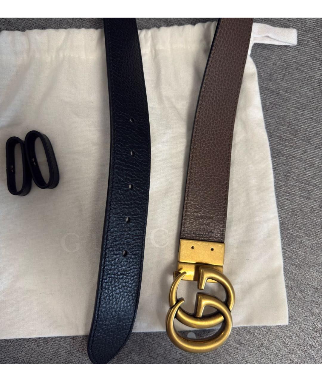 GUCCI Черный кожаный ремень, фото 5