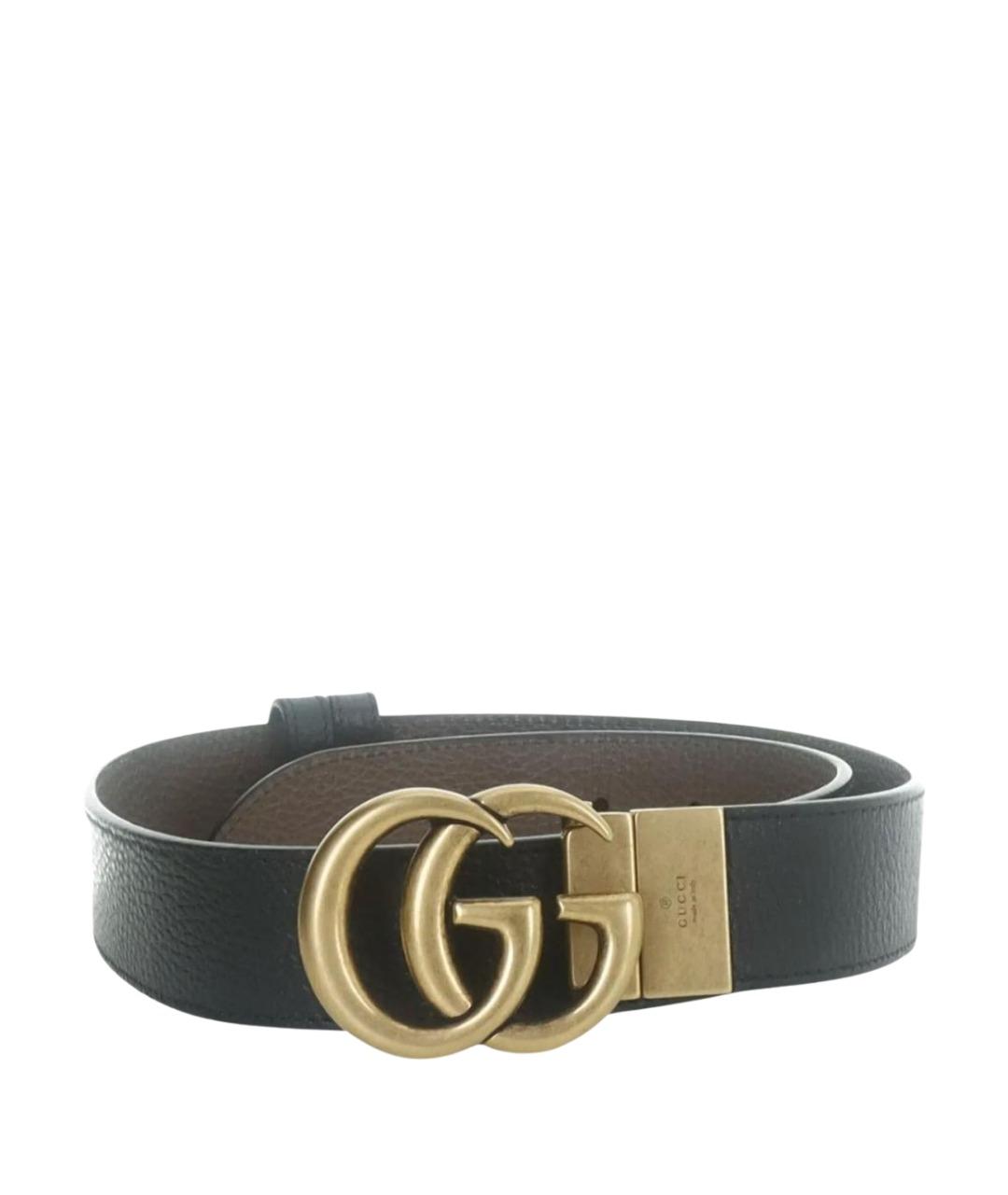 GUCCI Черный кожаный ремень, фото 1