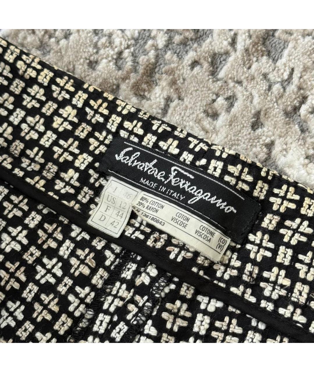 FERRAGAMO Мульти хлопковые прямые брюки, фото 3