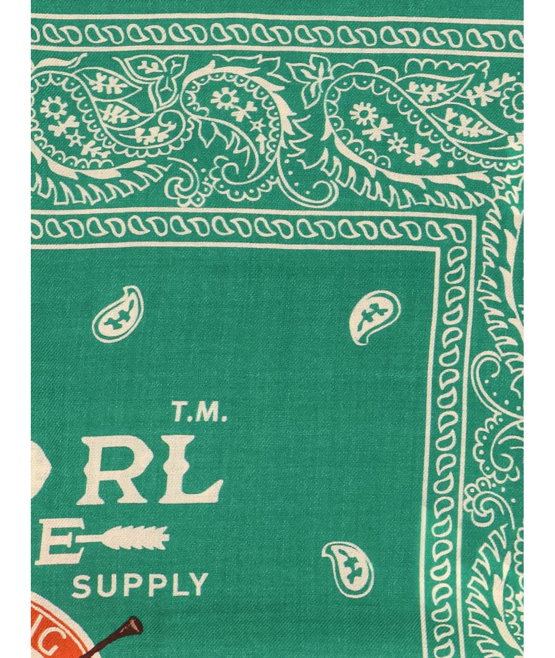POLO RALPH LAUREN Зеленый хлопковый шарф, фото 2