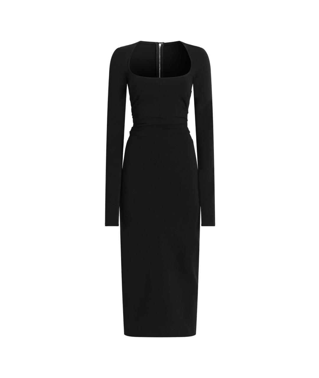 DOLCE&GABBANA Черное вискозное платье, фото 4
